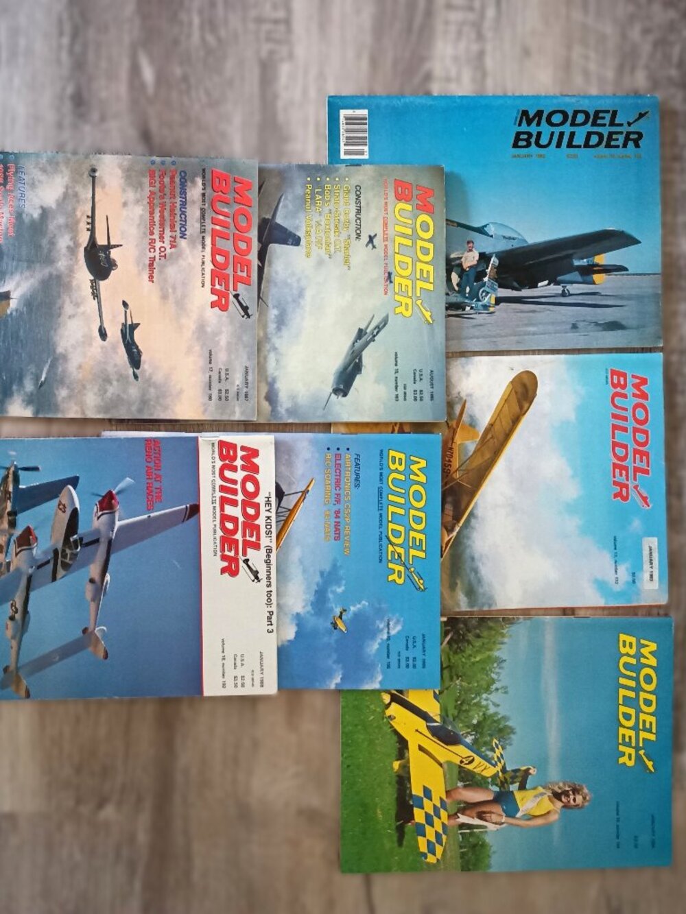 Vintage The Model Builder Hobby Magazines (Lot of 7) from 1982-1988 EUC